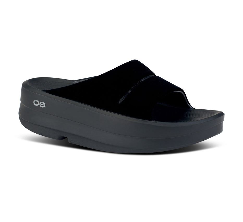 Oofos Women's Oomega Ooahh Posh - Slide Black ( WGPTN-9784 )